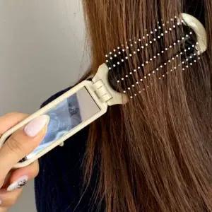 접이식 휴대용 머리빗 빗 화이트 포켓 빗 거울 휴대용 접이식빗