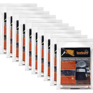 [미국배송] 10피스 페인팅 플라스틱 드롭 천 시트 방수 방진 커버 소파/가구 커버용 페인트용 일회용 방수포 9X12피트