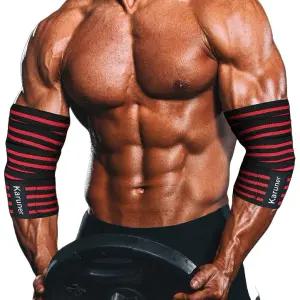 역도용 팔꿈치 랩 1쌍 59인치 탄성 지지 및 압박 파워팅 피트니스 크로스 트레이닝 헬스장 운동