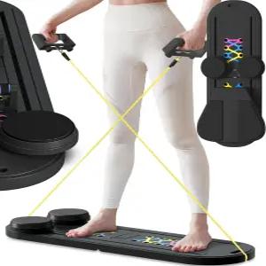 필라테스 보드 및 리포머 기계 세트 - 접이식 가정용 장비 6-in-1 다기능 슬라이딩 휴대용 운동 2025 프로