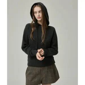 RAFFINE ATELIER 프리미엄 캐시미어 니트 후디 차콜 2084424