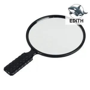 체크무늬 손잡이 원형 대형 휴대용 거울