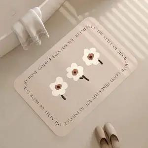 플라워 구조토 화장실발매트 주방발판 화이트