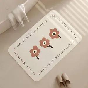 화장실발매트 주방발판 구조토 딥브라운 플라워