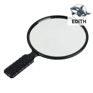 체크무늬 손잡이 원형 대형 휴대용 거울