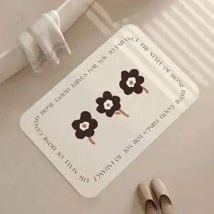 플라워 화장실발매트 구조토 블랙 주방발판