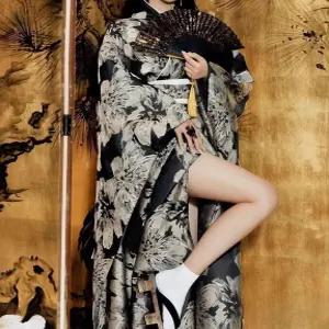 일본 유가타 기모노 전통 의상 빈티지 목욕 가운