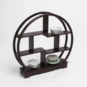 벽선반고가구 원형 찻잔 다관 장식장 찻잔장식장 고 F02 30x30cm