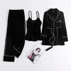 란제리 올더스타일 골드벨벳 골덴 슬립웨어 3종세트