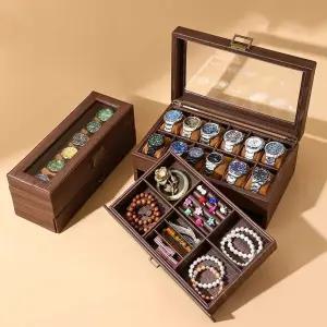 원목 2단 시계보관함 정리 악세서리 엔틱 손목시계보관 우드