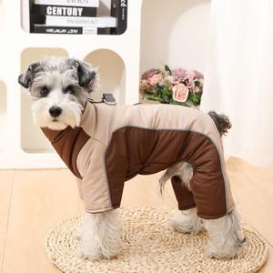 따뜻한 애완 동물 옷 반사 D링이 있는 소형 중형견용 개 점프수트 겨울용 카모플라주 강아지 치와와 퍼그
