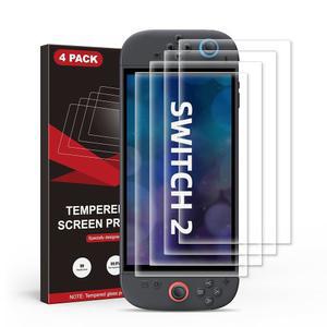 스위치 2용 방지 지문 프로텍터 9H 긁힘 스크린 프로텍터 TIMOVO 4팩 투명 유리
