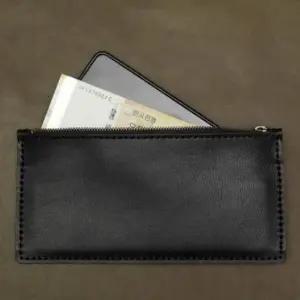 수납 블랙 장지갑 지퍼 미니백 수제 핸드폰지갑 카드 다용도 소가죽