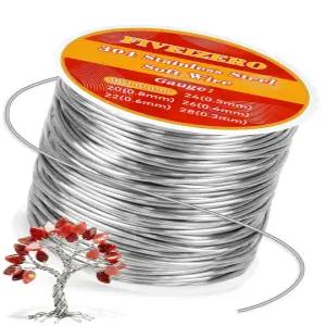 피비제로 18 게이지 304 주얼리 제작용 스테인리스 스틸 와이어 28야드 목걸이 팔찌 귀걸이 구슬 끈 DIY