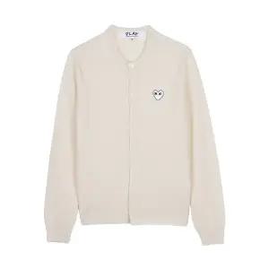 [롯데백화점]꼼데가르송 FW25 공용 화이트하트 와펜 가디건 AX N065 051 NATURAL