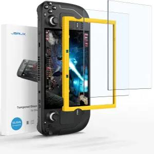 스팀 데크용 JSAUX 2팩 스크린 프로텍터 울트라 HD 유리 9H 경도 설치하기 쉬운 가이드 프레임 스크래치