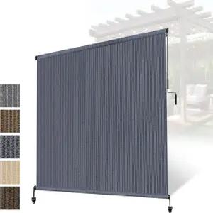 파티오를 위한 야외 롤러 그늘막 외부 무선 블라인드 파티오 현관 가제보 페르골라 뒷마당 프라이버시