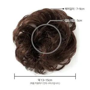브라운 올림머리 부분가발 3p 곱창밴드가발