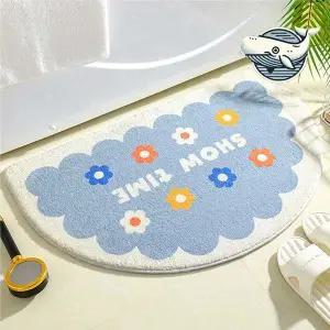 [콩심팥심]꽃무늬 극세사 발매트 욕실 주방 인테리어