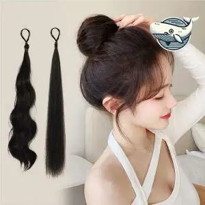 [콩심팥심]세련된 볼륨 당고머리 여자 부분가발 스타일링