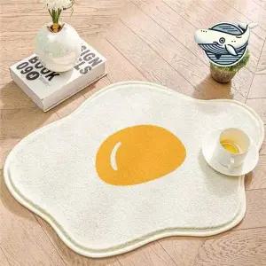 [콩심팥심]귀여운 계란 모양 발매트 부드러운 소프트 쿠션