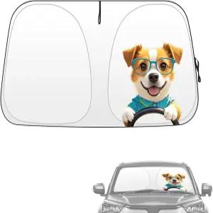 윈드실드 선쉐이드 재미있는 강아지 접이식 자동차 전면 창문 커버 범용 트럭 SUV를 위한 태양열 자외선
