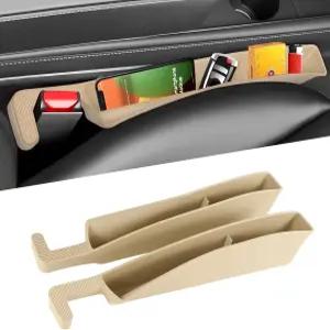 2PCS 카시트 갭 충전기 정리함 휴대폰 키용 다기능 시트 보관함 채우기 및 낙하 방지 대부분의 차량용 범용