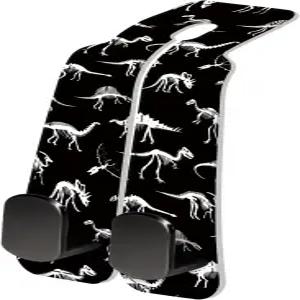 PU 가죽 카시트 후크 보관 헤드레스트 행거 귀여운 카백 시트 정리함 지갑용 및 가방 블랙 화이트 공룡