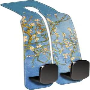 지갑용 카시트 헤드레스트 후크 1팩 추상 꽃무늬 아몬드 나무 가방 홀더 더블 메탈 자동차 걸이 액세서리