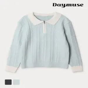 [모어오브](N) 캐치미 카라 니트 반집업 긴팔 스웨터 탑