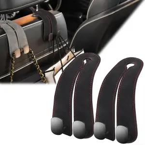 자동차 헤드레스트용 웨이하오 지갑 후크 스웨이드 카시트 백 수납 알루미늄 트윈 가죽 행거 세단 트럭 SUV
