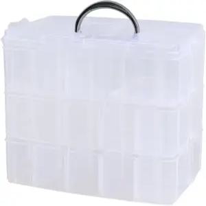 칸막이가 있는 3단 적층 보관 용기 상자30칸 미술 공예품 래치 뚜껑이 비드 정리함 와시 테이프 장식품