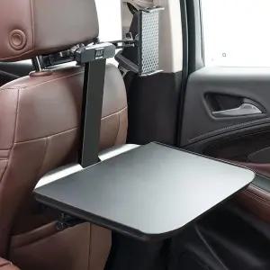 접이식 카시트 트레이 테이블 뒷좌석 승객을 위한 높이 조절 가능한 여행용 책상 미끄럼 방지 매트 및