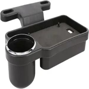 음식과 음료 보관함이 있는 니양글 유니버설 카 뒷좌석 컵 홀더 트레이 여행 및 사용에 적합한 접이식 블랙