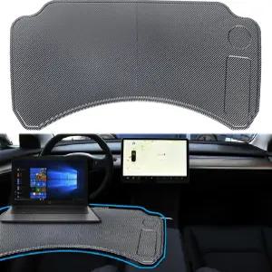 테슬라 모델 3 Y 자동차 노트북 책상 런치 테이블 접이식 대형 다용도 트레이 업그레이드탄소 섬유