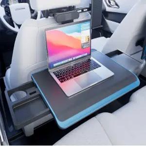 디오데릭 알루미늄 합금 자동차 트레이 테이블 조절 가능 좌석 등받이 노트북 책상 휴대용 접이식 시트