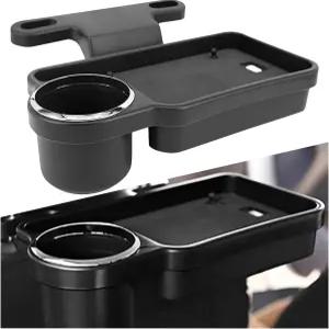 GAOLAOSY 자동차 컵 홀더 트레이 접이식 뒷좌석 정리 식품 대부분의 차량 도로 여행을 위한 다기능 탈착식