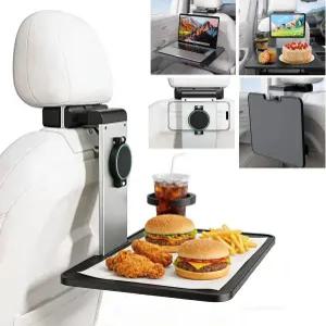 안정적인 금속 팔이 있는 자동차 뒷좌석 트레이 테이블 승객을 위한 접이식 조절 가능한 책상 여행 식사