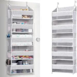 ULG 1팩 오버 도어 정리함 5개의 큰 포켓 10개의 메쉬 사이드 업그레이드된 린넨 질감의 수납 44파운드