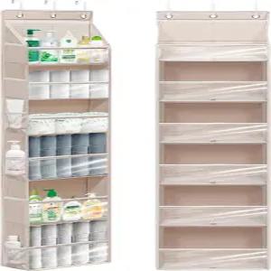 6개의 초대형 포켓이 있는 도어 위 수납 정리함 12개의 측면 튼튼한 옷장 선반 신발 기저귀 장난감 침실