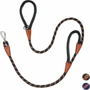 반려견 목줄 헤비 듀티 5피트 교통 통제용 패딩 핸들이 있는 더블 대형 및 중형견 야간 안전 교육용