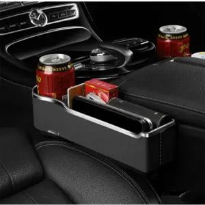 컵 홀더가 있는 갭 필러 정리함 카시트 오토 콘솔 측면 수납함 정리함블랙