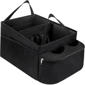 JNXIJ 자동차 조수석 정리함 파티션과 2개의 컵 홀더가 있는 접이식 옥스포드 패브릭 앞뒤 좌석을 위한