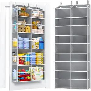 10개의 측면 메쉬 포켓과 투명 창문 욕실 침실 보육실 주방 신발 기저귀 정리클리어 그레이를 위한