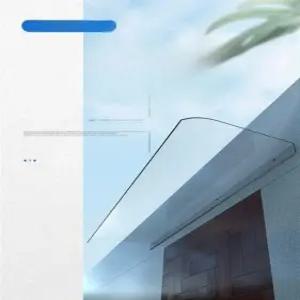 무타공어닝 투명 고정 처마 테라스 차양막 400x400mm 투명 세로 설치