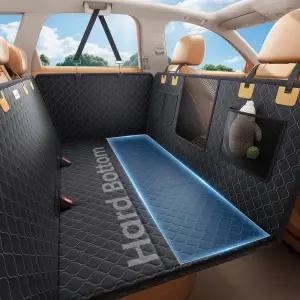 뒷좌석용 라미콜 반려견 카시트 커버 업그레이드된 미끄럼 방지 익스텐더 하드 바텀 메쉬 창이 있는 차량용