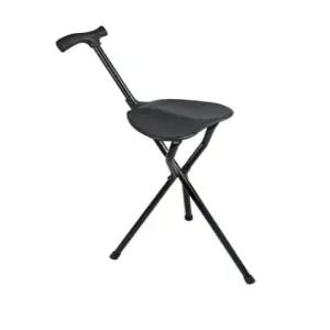 의자 달린 접이식 가벼운 스틱 어르신 간이의자 일본 지팡이 휴대용 접이식 3다리 지팡이 의자