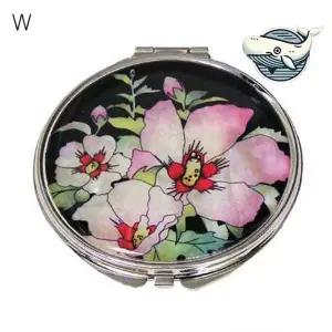 화려한 자개 손거울 무궁화 패턴 고급스러운