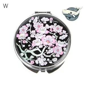 매화 자개 손거울 핑크 색상 미니 휴대용 미러