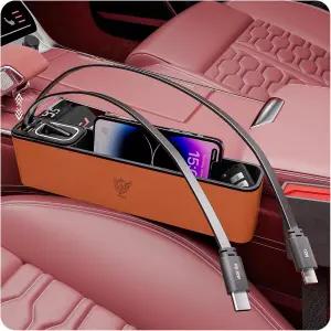 69W 리트랙터블 카시트 갭 필러 정리함 카 충전기 및 주행 통화용 블루투스 이어피스 트럭커 헤드셋이